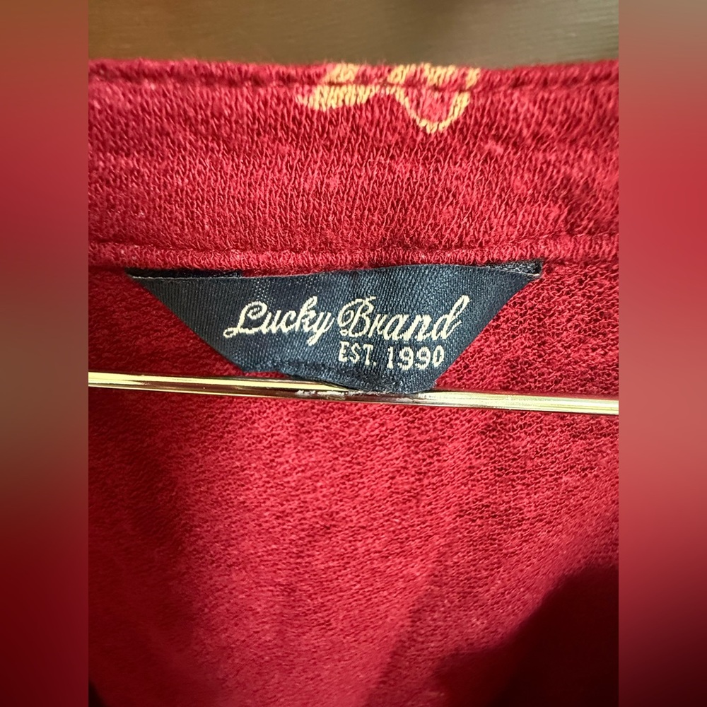 Lucky Brand Plus Red Sleeveless Tunic with Tie Front - Picture 3 of 7